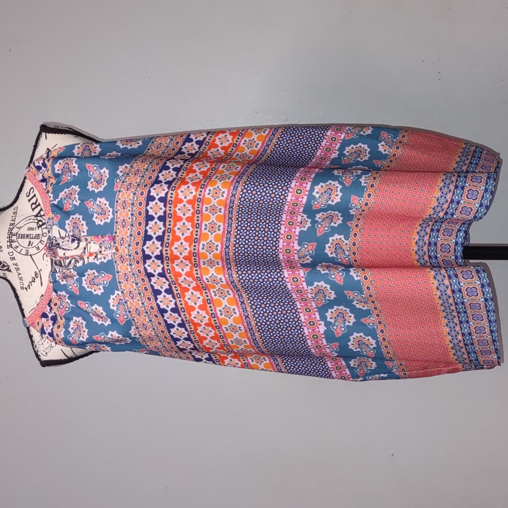 WILLI SMITH Sleeveless Print Tops Size XL 100% Polyester Multicolor
